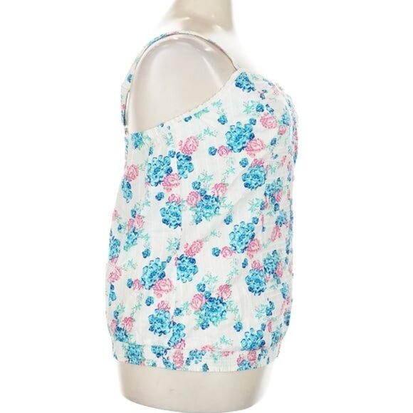 NWT Torrid White Babydoll Floral Pink & Blue Sleeveless Blouse Size 2X - Picture 3 of 6